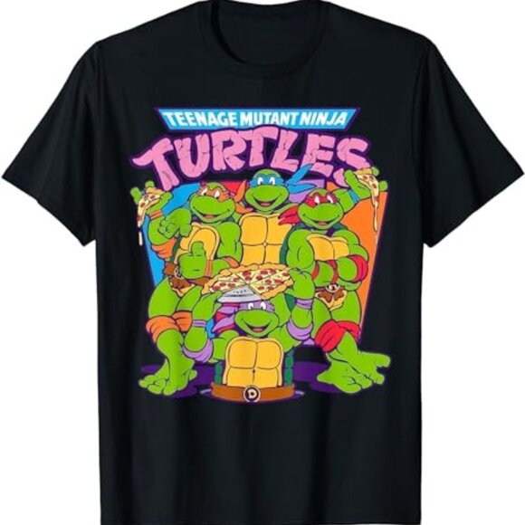 TMNT Pizza  Smiles T-Shirt Teenage Mutant Ninja Turtles Cartoon Tee 134 - Picture 1 of 5